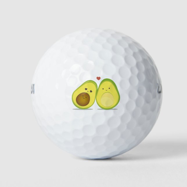 Cute avocado couple golf balls (Front)