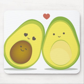 Cute avocado couple mouse mat
