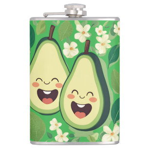 Cute Avocado Couple Phone Case Funny Kawaii Frui Hip Flask