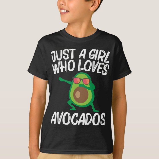 Cute Avocado Design For Girls Kids Healthy Fruit P T-Shirt (Front)