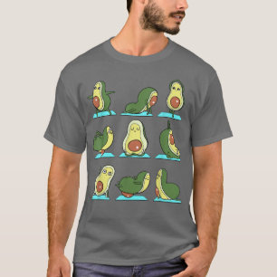 Cute Avocado Doing Yoga Funny Women Yoga Lover Veg T-Shirt