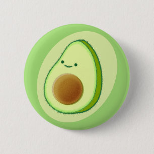 Cute Avocado Drawing 6 Cm Round Badge