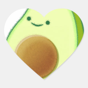 Cute Avocado Drawing Heart Sticker