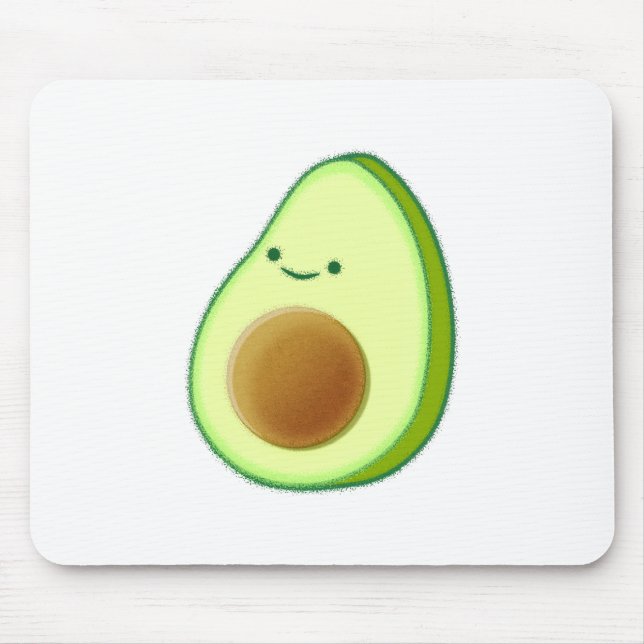 Cute Avocado Drawing Mouse Mat (Front)