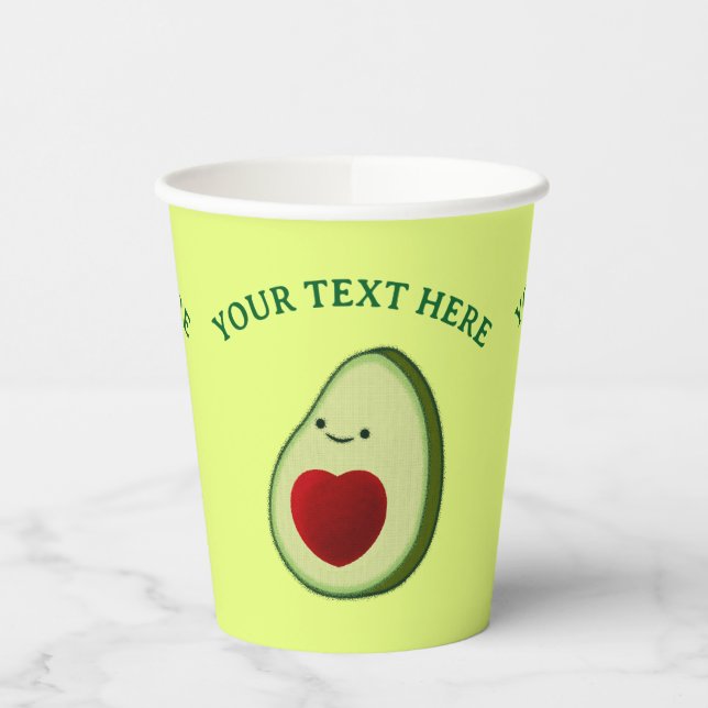 Cute Avocado Drawing Paper Cups (Left)