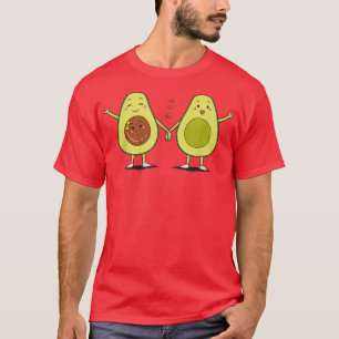 Cute avocado family couple with baby love gift  T-Shirt