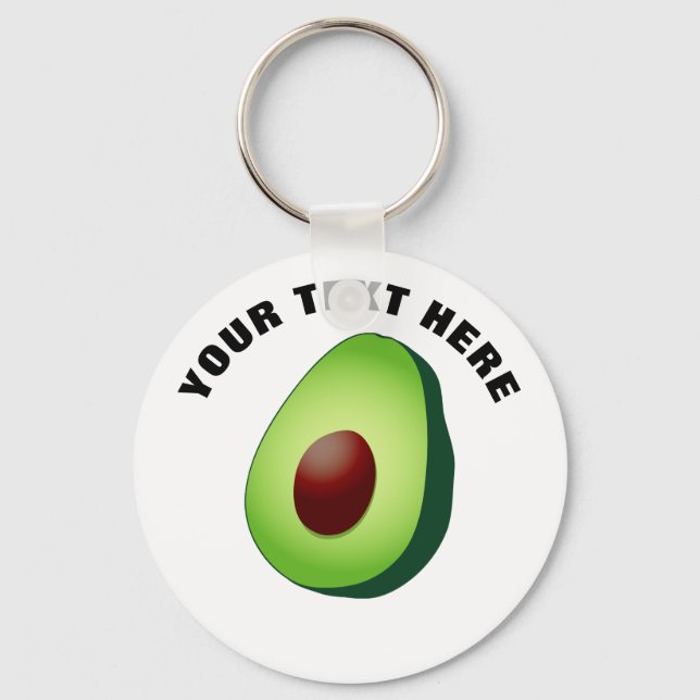 Cute avocado fruit custom round button keychains (Front)