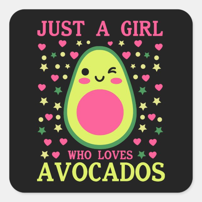 Cute Avocado Girl   Square Sticker (Front)
