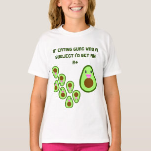 Cute Avocado Guac Funny Kids School Joke Girls T-Shirt