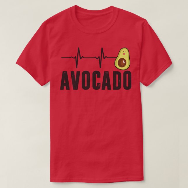 Cute Avocado Heartbeat, Vegan For Men Women, Guaca T-Shirt (Design Front)