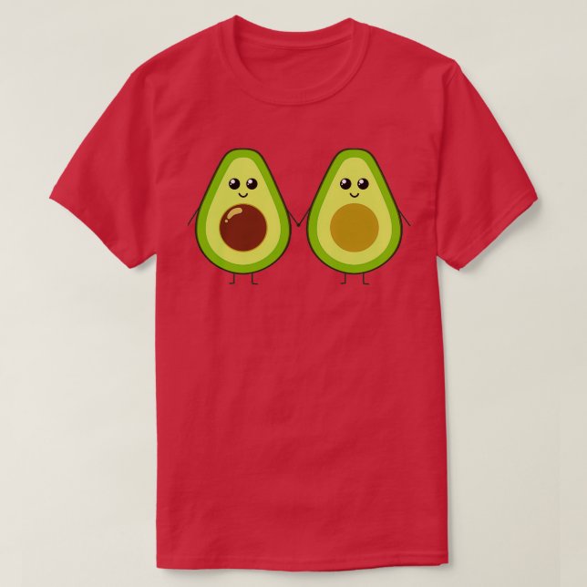 Cute avocado holding hands T-Shirt (Design Front)