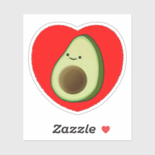Cute Avocado In Red Heart