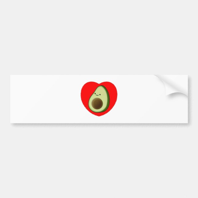 Cute Avocado In Red Heart Bumper Sticker (Front)
