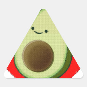 Cute Avocado In Red Heart Triangle Sticker