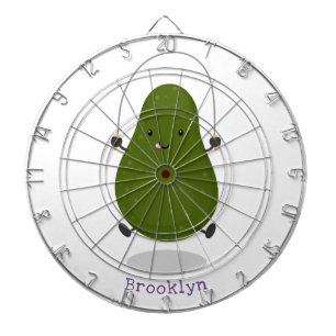 Cute avocado jump rope cartoon illustration dartboard