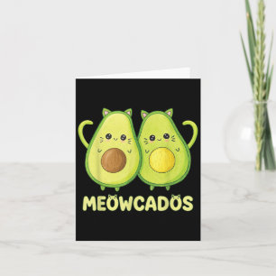 Cute Avocado Kitten Pun Funny Kawaii Food Animal W Card