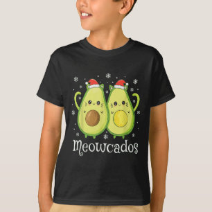Cute Avocado Kitten Pun Funny Xmas Food Animal Wom T-Shirt