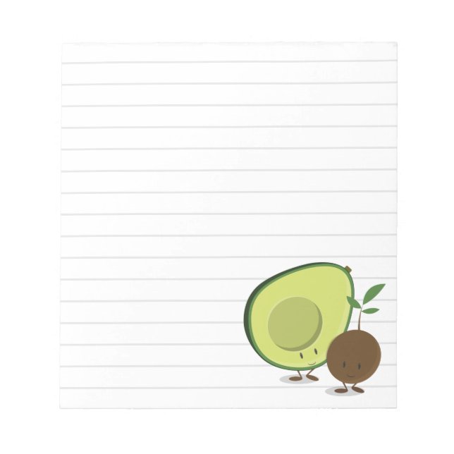 Cute Avocado Lined Food Notepad (Front)