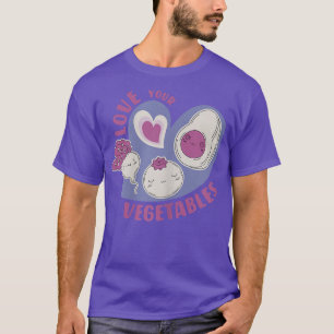 Cute Avocado love your vegetables for veggie funny T-Shirt
