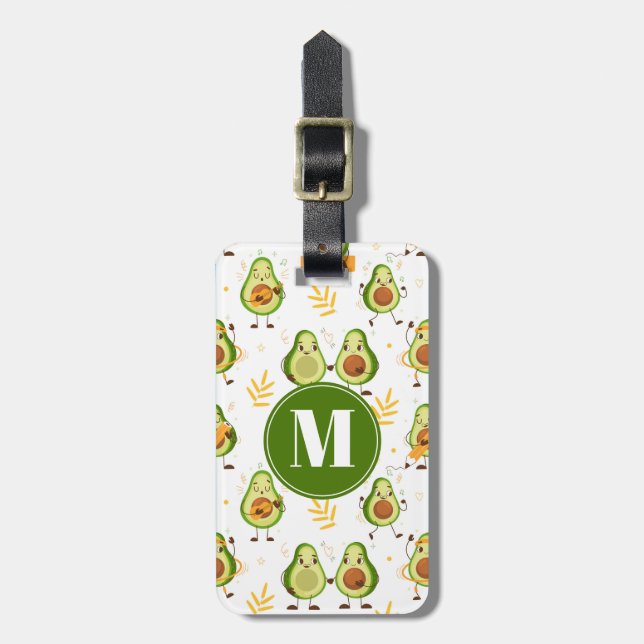 Cute Avocado Luggage Tag (Front Vertical)