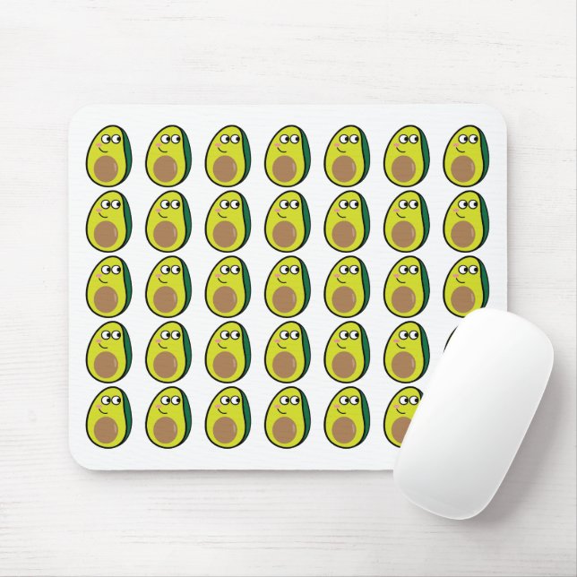 Cute Avocado Mouse Pad - Fruit Desk Accessory (With Mouse)