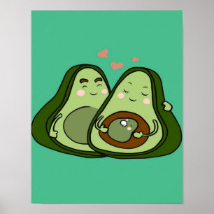Cute Avocado Mummy   Cute Family   Mummy and Baby  Poster
