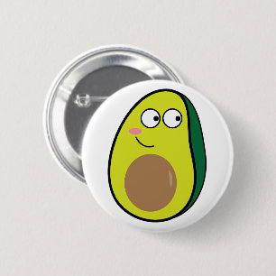 Cute Avocado Pinback Button   Fun Kawaii Fruit Pin