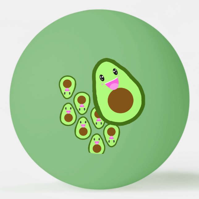 Cute Avocado Ping Pong Ball (Front)