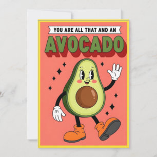 Cute Avocado Pun You Are All That And More Cartoon Thank You Card