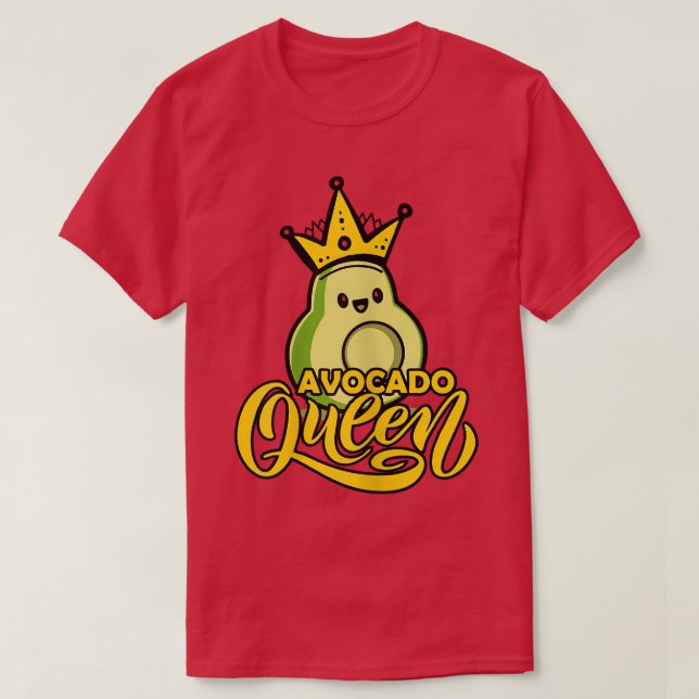 Cute Avocado Queen Funny Vegan Women  T-Shirt (Design Front)