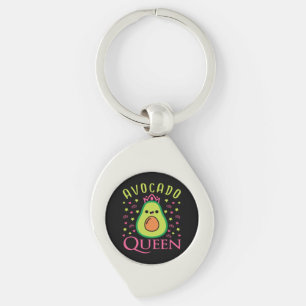 Cute Avocado Queen with Heart Keto Girl Cooking Key Ring