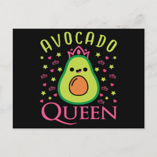 Cute Avocado Queen with Heart Keto Girl Cooking  Postcard