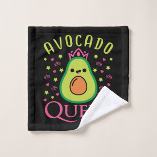 Cute Avocado Queen with Heart Keto Girl Cooking  Wash Cloth