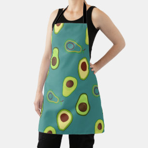 Cute Avocado slice summer Green gradient Pattern Apron