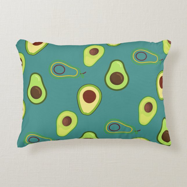 Cute Avocado slice summer Green gradient Pattern Decorative Cushion (Front)