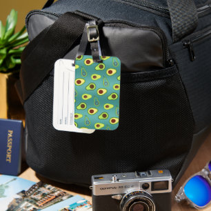 Cute Avocado slice summer Green gradient Pattern Luggage Tag
