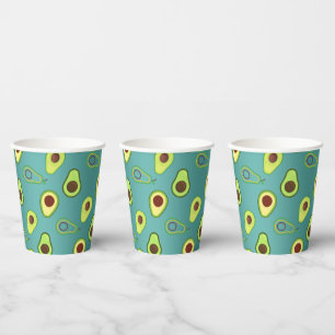 Cute Avocado slice summer Green gradient Pattern Paper Cups