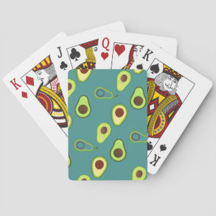 Cute Avocado slice summer Green gradient Pattern Playing Cards