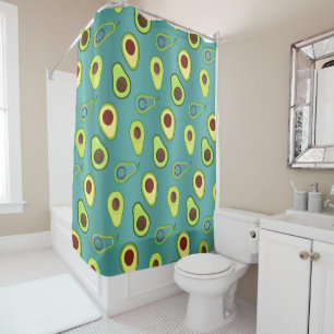 Cute Avocado slice summer Green gradient Pattern Shower Curtain