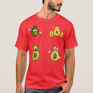 cute avocado sticker packs vegan avocadoholics veg T-Shirt