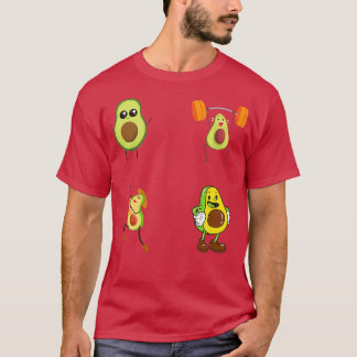 cute avocado sticker packsvegan avocadoholics vege T-Shirt