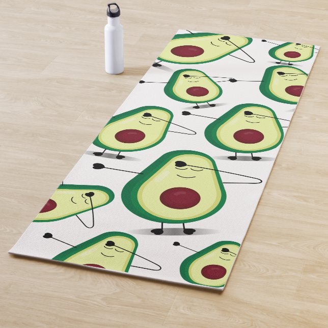Cute Avocado Swag Cartoon Yoga Mat (In Situ)