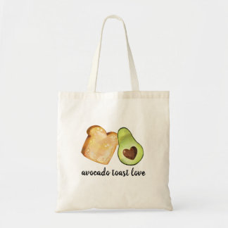 Cute avocado toast lover foodie hipster watercolor tote bag