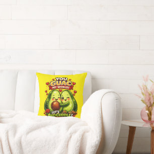 Cute Avocado Valentine’s Love Design, kawaii Love Cushion