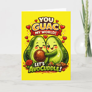 Cute Avocado Valentine’s Love Design, kawaii Love Holiday Card