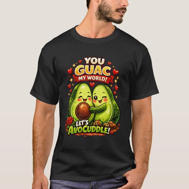 Cute Avocado Valentine’s Love Design, kawaii Love T-Shirt (Front)