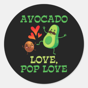 Cute Avocados Dancing Together Avocado Love Pop Lo Classic Round Sticker