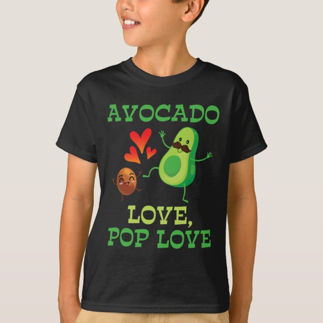 Cute Avocados Dancing Together Avocado Love Pop Lo T-Shirt (Front)