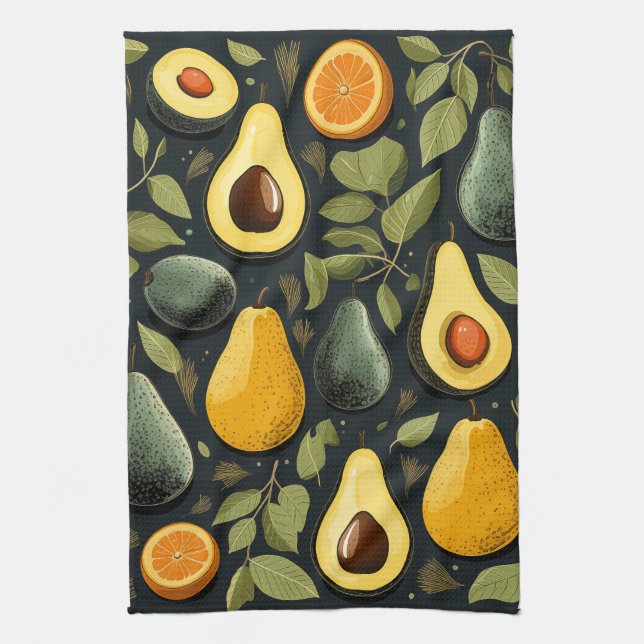 Cute avocados kitchen towel (Vertical)