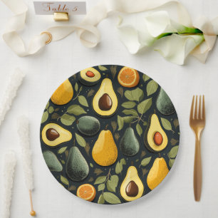 Cute avocados paper plate